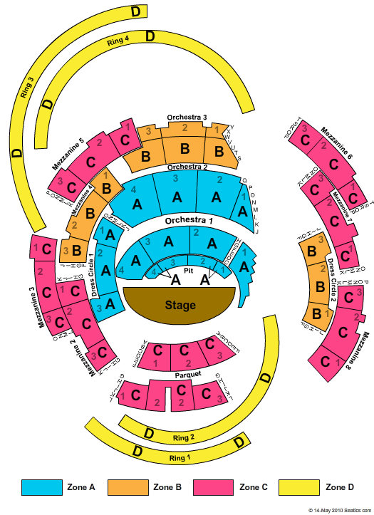 Boettcher Concert Hall End Stage Zone Seating Chart